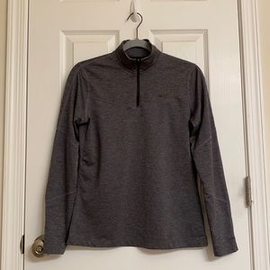 Nike Dri-Fit Gray Half-Zip Moisture-Wicking Long Sleeve Top Poly-Spandex Medium